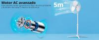 MIDEA Ventilador de Pie de 3 Velocidades y 40W - Ventilador Silencioso con Oscilación 90º y Altura Ajustable - Flujo de Aire Potente 40m3/min, Ligero y Fácil transporte, Cabezal Reclinable - 1 unidad - details 2