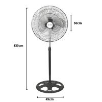 Max Star Ventilador de Pie 18" Potente 70 W Oscilante 3 Velocidades Altura Ajustable 110-130 cm Alta Velocidad Rejilla de Metal Motor Silencio Facil Limpieza - details 1