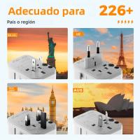 TESSAN Adaptador De Viaje Universal Con USB Y Tipo C Cargador De Pared Todoterreno Para Viaje En EU UK AUS Adaptador De Enchufe Estándar Con Protección Contra Sobrecargas - details 2