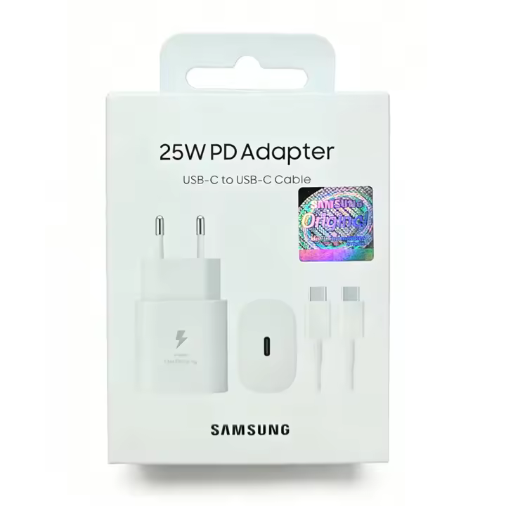 Cargador Samsung 25W Original USB-C Enchufe UE + Cable 1 M - Blanco - 1