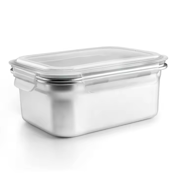 IBILI Keepklin - Recipiente Rectangular de 2.8L en Acero Inoxidable Apto Microondas - 1