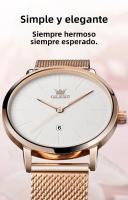 Reloj De Moda Elegante Para Mujer OLEVS De Acero Inoxidable Resistente Al Agua Cuarzo Reloj De Pulsera Simple Y Elegante - details 3