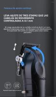 Kemei KM-2296 Afeitadora Profesional Para Hombres Máquina De Corte De Pelo Con Asiento Y Cargador Trimmer De Pelo Ajuste De Longitud De Cabello 0.5-1 Mm Material De Hoja De Acero Carbono - details 5