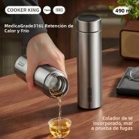 Botella De Agua COOKER KING 490ml Acero Inoxidable Taza De Té Para Negocios Serie Yun Dao Termo Para Oficina Con Aislamiento Térmico De 6-12 Horas - details 1