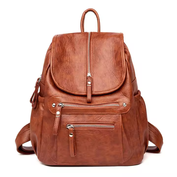 Mochila de cuero de alta calidad para mujer, bolso de hombro femenino vintage, bolso de viaje para mujer, mochilas escolares para niños - 1