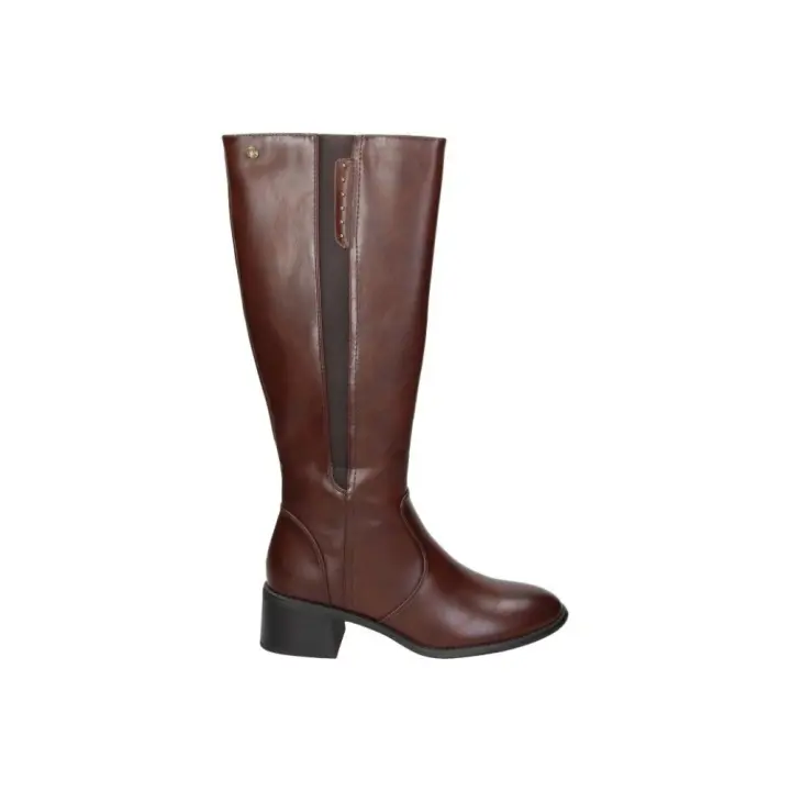 D'ANGELA | Botas de Tacón D'Angela para Mujer – Bota Alta en Color Marrón con Cremallera Lateral – Tacón Medio y Cómodo – Estilosas – Versátiles y Combinables – Moda – Modelo DHS29186 - 1