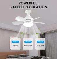 Ventilador de techo con casete E26, 3 Colores, atenuacion continua, 18 "con Rosca, 3 velocidades, para dormitorio, Cocina, lavadero, Garaje, color Blanco - details 1