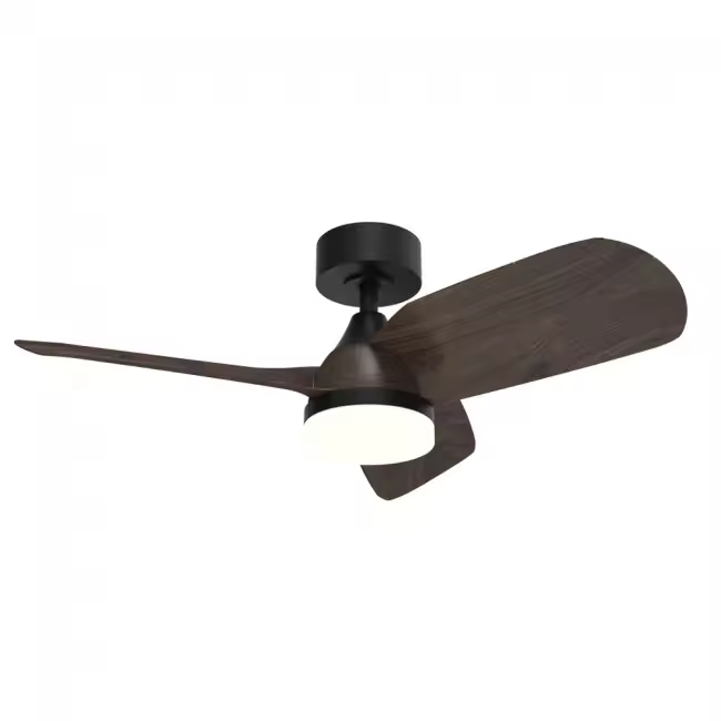 Wonderlamp Ventilador de techo LED Borse Negro+Madera CCT Dim (18W) y Mando a Distancia - 1