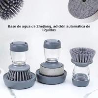 1pc Escobilla De Limpieza Para Cocina Portátil Con Dispensador De Detergente Fácil De Usar Escobilla De Lavado Para Limpieza De La Cocina - details 0