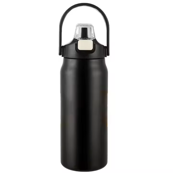 Termo Portátil Con Pajita Taza Termal De Acero Inoxidable Para Café Y Agua Fría Y Caliente Taza Deportiva Aislante De Vaciado - 1