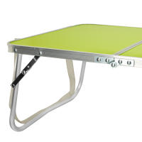 Aktive - Mesa baja plegable camping, color verde, 60x40x25 cm, patas y tablero plegables, máx. 20 kg, aluminio y madera MDF, antideslizante, antivuelco, plegado compacto, mesa portátil, resistente y duradera, cierre de seguridad, asa de hombro y de mano - details 2