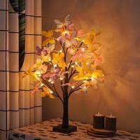 Arbol De Birch Artificial Con Luces De Mariposa Colorido 23.62 Pulgadas Con 24 Luces LED Cálidas Powered Por USB O Batería Lámpara De Escritorio Decoración De Navidad Y Halloween - details 6