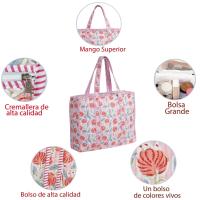 Bolsa de playa,piscina,bolsa tote acolchado con estampando floral estilo indio.Block print. - details 0