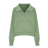 Nueva Sudadera De Mujer Con Capucha Cuello Erguido Otoño Invierno Color Sólido Fleece Manga Larga Bolsillos Cierre Media Pullover Suave - details 27
