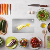 Tabla De Corte Doble Cara De Metal Con Agarre Fácil Para Hornear Tabla De Cocina Para Carne Frutas Verduras Herramienta De Cocina Rectangular Material De Titanio - details 5