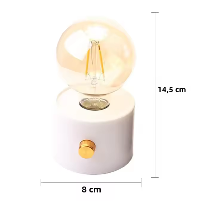 Lámpara Nocturna LED En Forma De Bulbo Retro Iluminación Para Dormitorio Y Corredor Con Pilas Incluidas Luz Para Bebé - 1