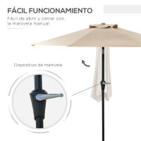 Outsunny Sombrilla de Jardín Ø230x216 cm Parasol de Terraza Basculante Apertura Manual Impermeable para Patio Piscina - details 3