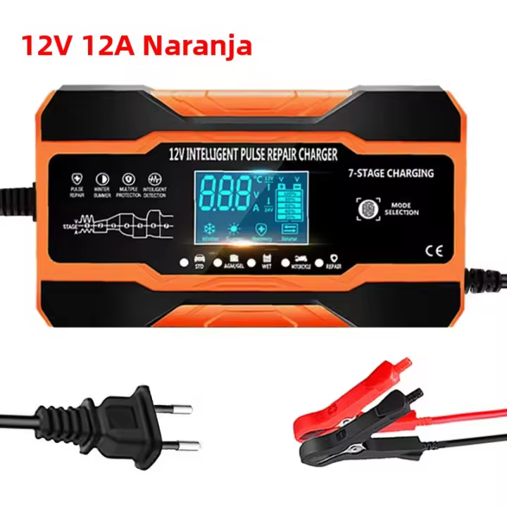 Cargador Inteligente Rápido De Batería 12V 24V 12A 10A Para Baterías De Coche 7 Etapas De Carga Pulso Reparación Para AGM GEL WET Ácido Plomo - 1