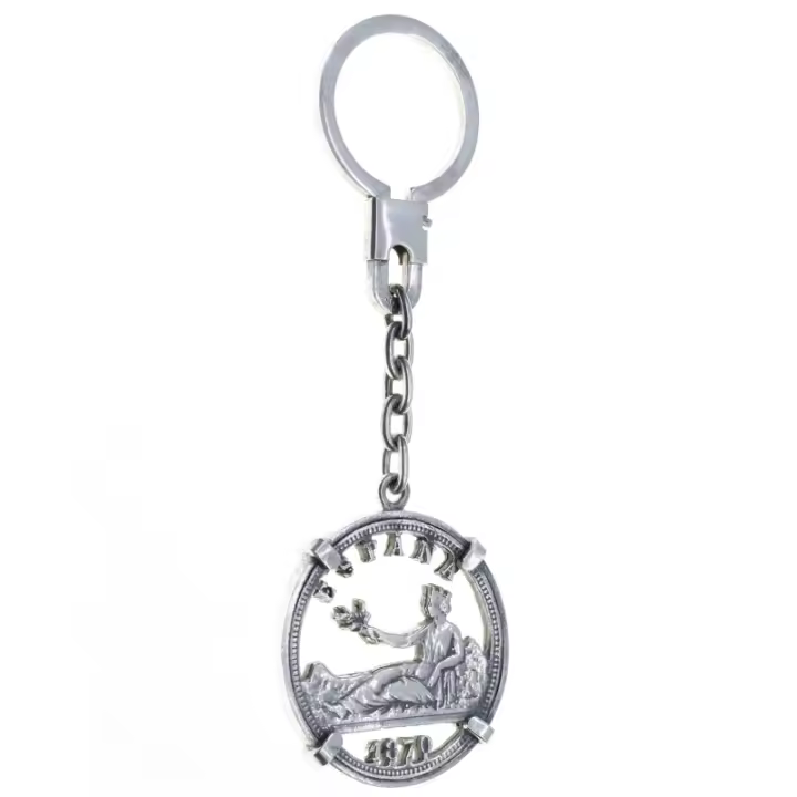 Llavero Plata Moneda España 1870 20gr - 1