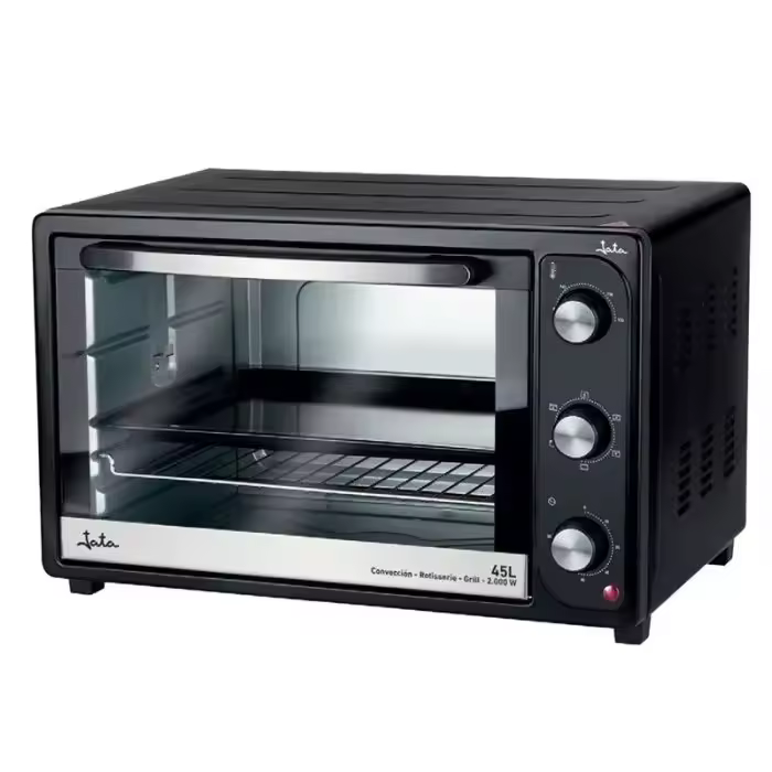 JATA - Horno sobremesa HN945 de 45 L con función rotisserie, grill, horno y convección, potencia 2000 W, termostato regulable y temporizador de 60 min para familias y reuniones - 1