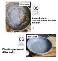 Wok De Cerámica No Adherente Duradera Para Sartén De Freír Con Inducción Y Gas Estilo De Cocina Eco-amigable 28cm Herramienta De Cocina Para Carne - details 16