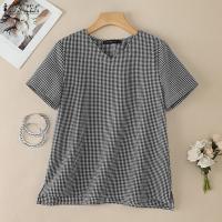 Blusa a Cuadros ZANZEA Para Mujer Verano Manga Corta Cuello V Casual Ligera Tops De Verano Blusas Para Mujer OL Trabajo - details 11