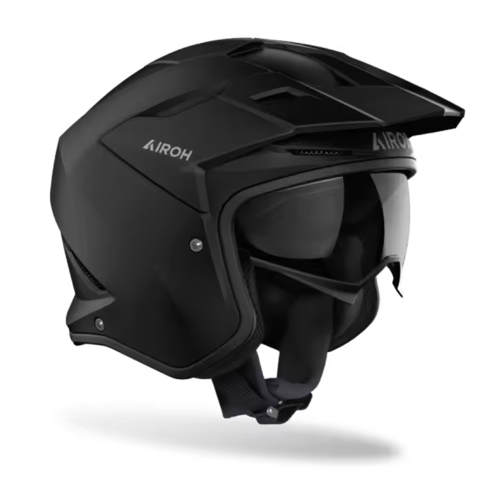 Casco Moto Casco Airoh Kombakt Solid. Casco moto con visela solar. Homologacion 22.06. Interior desmontable y transpirable con sistema de ventilación - 1