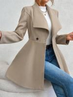 Abrigo De Lana Vintage De Corte Slim Para Mujer Estilo Coreano Doble Filo Otoño Invierno Abrigo Casual De Elegancia Completo - details 3
