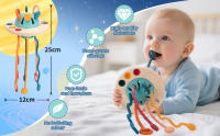Juguete bebé 1 año Madera con ventosa para cochecito, juguete sensorial educativo 12-18 meses+, juguete de aprendizaje tipo OVNI para desarrollar motricidad fina y coordinación, regalo original para niños pequeños - details 1