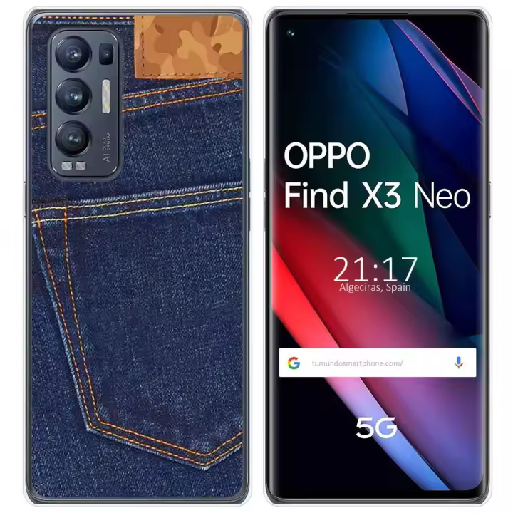 Tumundosmartphone Funda Gel Tpu para Oppo Find X3 Neo 5G diseño Vaquero Dibujos - 1