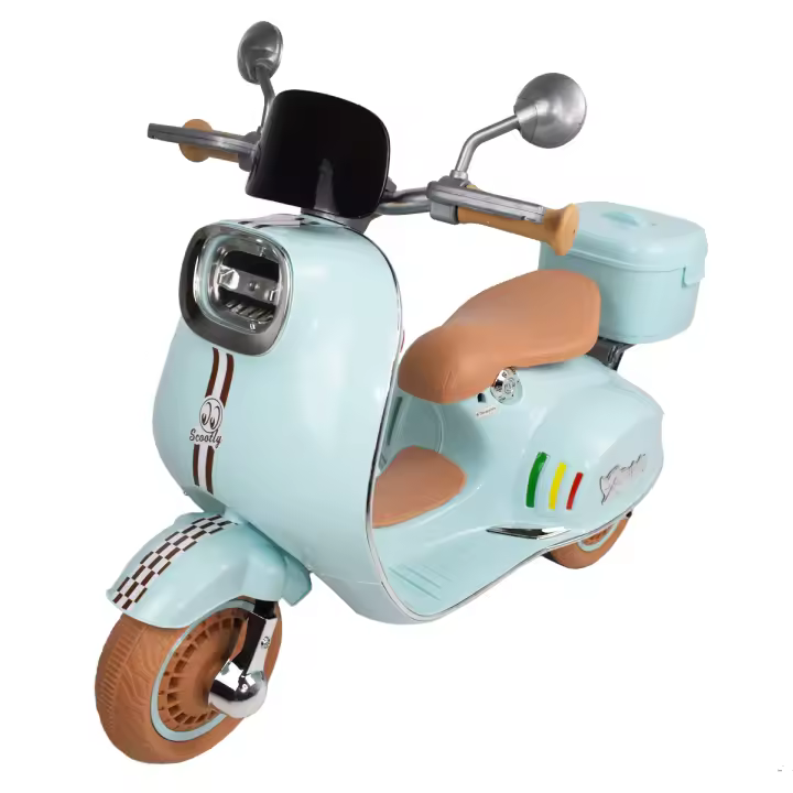Twinly - Moto Eléctrica para niños SCOOTLY - Motocicleta bateria Infantil con MP3 (Bluetooth) y USB, 82x65x32cm Cargador y batería 6V hasta 40min – Acelerador de Pedal - Desde 3 años – Maletero y Mando a Distancia - 1