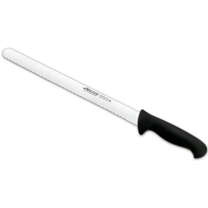 Arcos Serie 2900 - Cuchillo Pastelero Flexible - Hoja Serrada de Acero Inoxidable NITRUM de 300 mm - Mango inyectado en Polipropileno Color negro - 1
