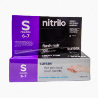 Guantes de Nitrilo Santex Flash Noir negro sin polvo talla S calidad superior (4.5 gr) - details 1