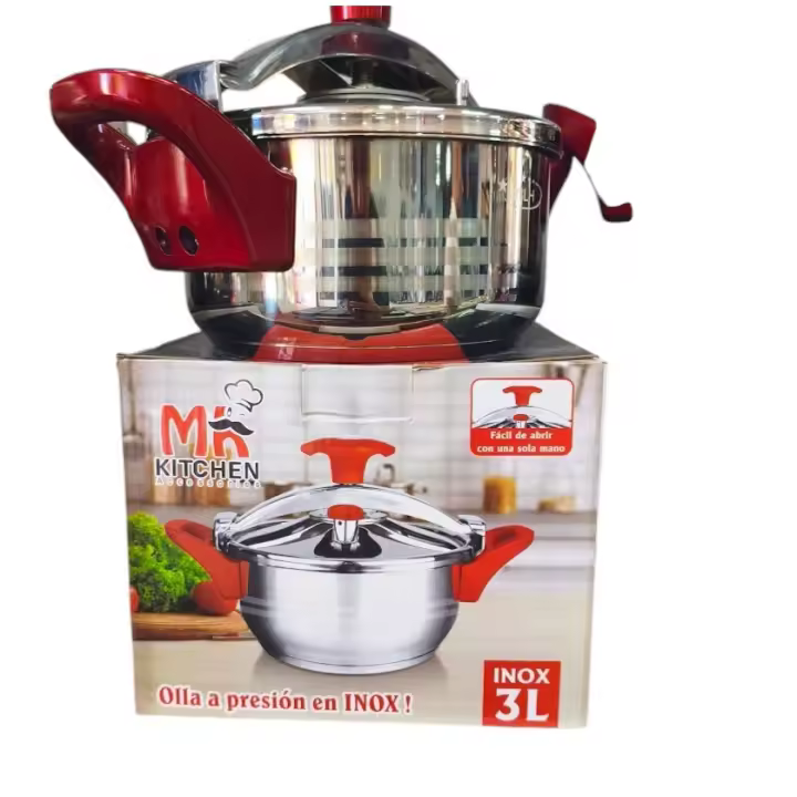 Olla MR a Presión EXPRESS de Acero Inoxidable INOX de Alta Calidad – Segura y Duradera para Cocina Diaria, Compatible con Vitrocerámica y Gas Butano - 1