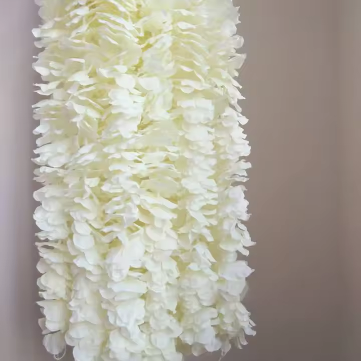 Guirnalda De Wisteria Artificial De Seda 1M 10/20Pcs Vino De Flor Para Decoración De Hogar Y Jardín Blanco Para Bodas Y Fiestas - 1