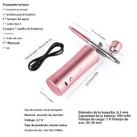 Kit De Aerógrafo Portátil 0.3mm Negro Acción Simple Mini Compresor De Aire Para Pastel Maquillaje Uñas Herramientas De Neblina De Fugas - details 2