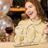 Libro De Invitados De Madera Número 60 Para Cumpleaños Y Aniversarios Personalizable Con Nombre Y Año Para Fiestas De Retiro - details 2