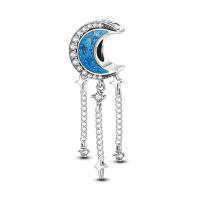 Colgante De Gato Luna Estrella En Plata Para Mujer Pendiente De Earphone Dangle Joyería De Moda DIY Regalo Bangle Bracelet Fit - details 132
