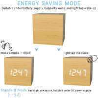 Reloj Despertador Inteligente LED de Madera - details 5