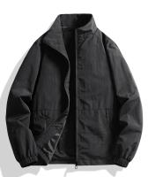 Chaqueta Casual Para Hombres Talla Grande Primavera Otoño Cuello Erguido Estilo Regular Cierre De Cremallera Material Poliéster - details 13