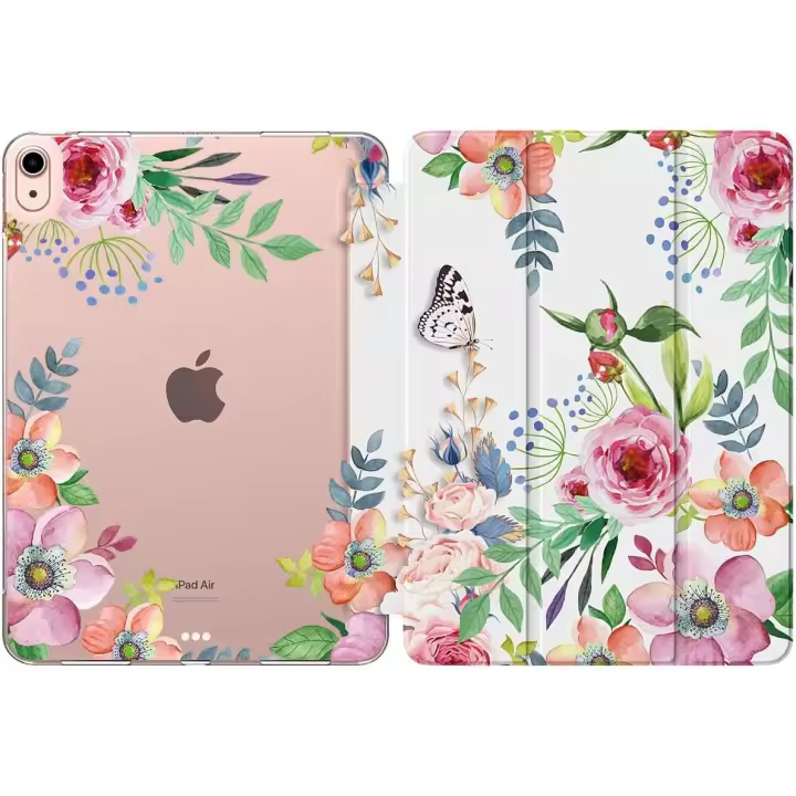 Funda para iPad Air de 6.ª generación de 11 pulgadas (M2) 2024, funda para iPad Air de 5.ª/4.ª generación de 10,9 pulgadas 2022/2020, carcasa trasera de TPU suave translúcida y esmerilada, flores fragantes - 1