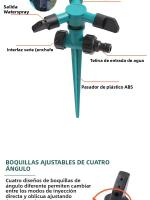 1pc Juego De Riega Jardín Rotativo 360 Grados Cabeza De Riega Triangular Automática Para Yarda Rotatoria De Riegos - details 4