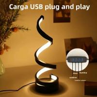 Lámpara De Escritorio RGB LED Blanco Luz Nocturna USB Dimmer Espiral Serpiente Lectura Luz De Escritorio Decoración Dormitorio Botón De Encendido Y Apagado - details 3