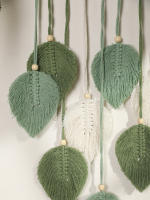 Tapiz Boho Hoja Macramé Tejido En Hilo Decoración De Pared Para Hogar Y Dormitorio Con Cordones De Madera Aesthetic Regalo - details 15