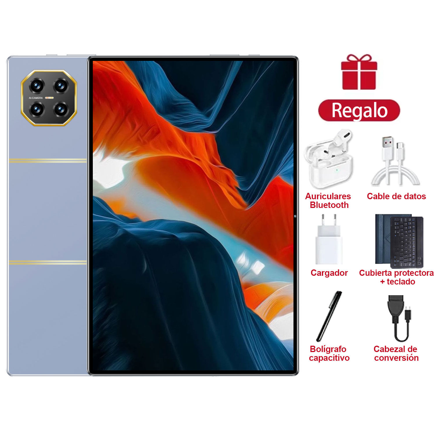 Tabletas de16GB RAM 1TB ROM Android 13.0 20000mAh Red 5G Bluetooth con teclado 14core WPS GPS doble cámara doble tarjeta SIM Tableta PC Android