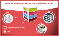 Banner - Torre de almacenamiento con 4 cajones