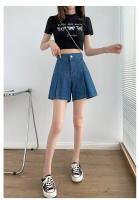 Shorts De Verano Para Mujeres De Talla Grande Vaqueros De Pierna Ancha Cintura Alta Denim Suelto Casual Falda Corta Femme - details 11