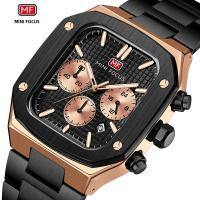 Reloj De Pulsera Para Hombre MINI FOCUS Resistente Al Agua Con Caja De Acero Inoxidable Y Dial Cuadrado Y Rombo Multifuncional - details 3