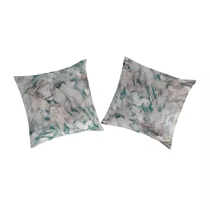 GUY LAROCHE - 2 fundas de almohada 100% algodón ZARCI verde/gris 65x65 cm - 1