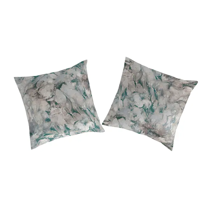 GUY LAROCHE - 2 fundas de almohada 100% algodón ZARCI verde/gris 65x65 cm - 1